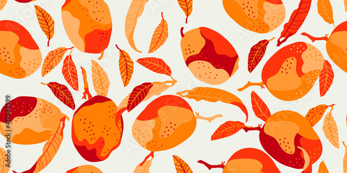 seamless pattern with mango fruit