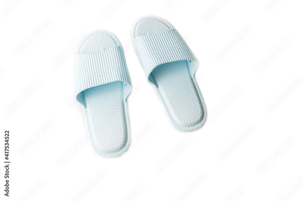 Blue casual slipper for putting Blue casual slipper for putting