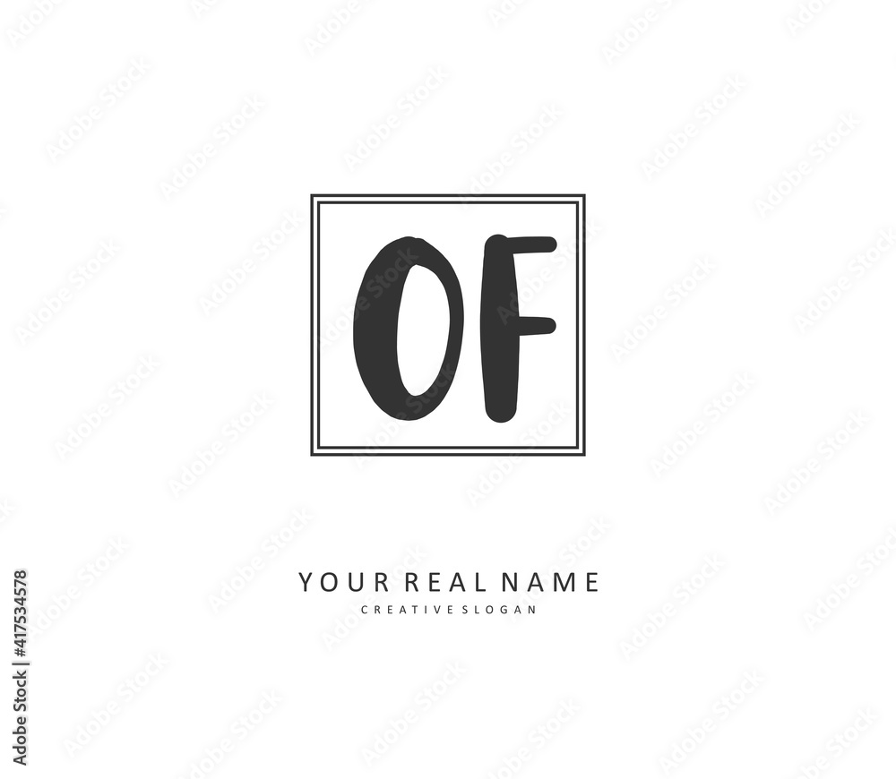 OF Initial letter handwriting and signature logo. A concept handwriting initial logo with template element. OF Initial letter handwriting and signature logo. A concept handwriting initial logo with template element.