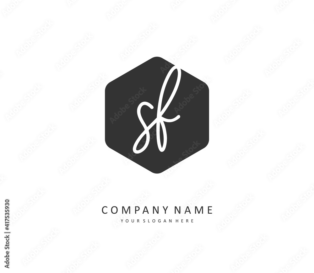 Fototapeta premium SF Initial letter handwriting and signature logo. A concept handwriting initial logo with template element.
