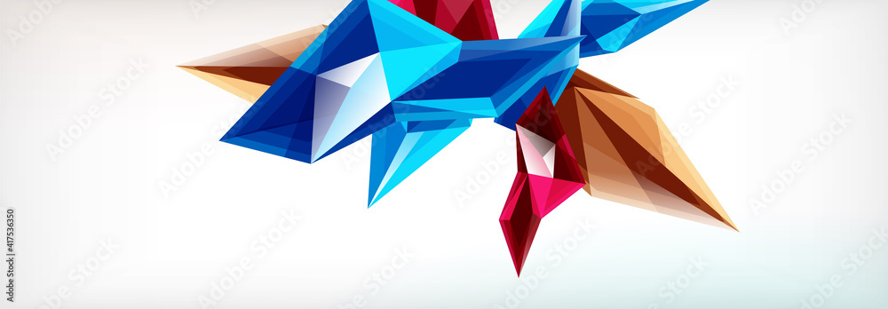 Vector 3d triangles and pyramids abstract background for business or technology presentations, internet posters or web brochure covers