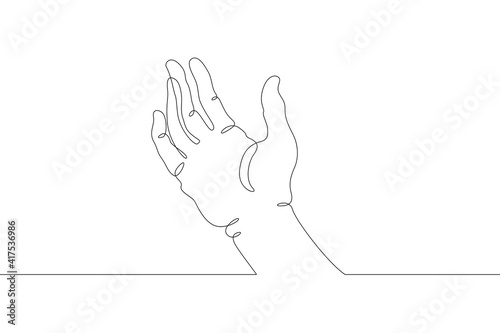 Wrist. Palm gesture. Different position of the fingers. Sign and symbol of gestures.