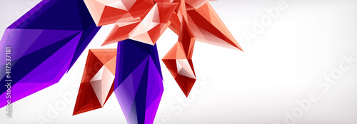 Vector 3d triangles and pyramids abstract background for business or technology presentations, internet posters or web brochure covers