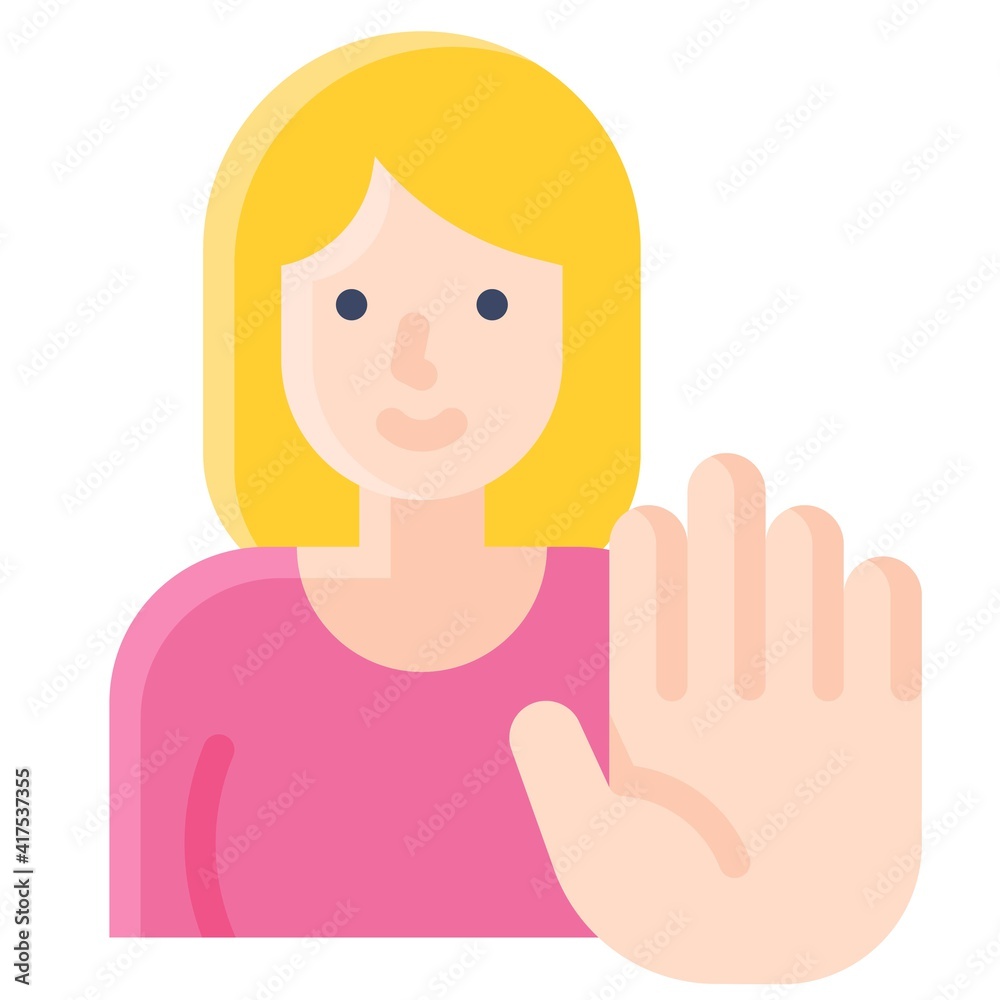 Woman say No icon, International Women's Day related vector Woman say No icon, International Women's Day related vector