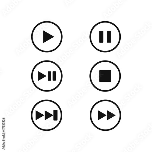Free Download Black Multimedia Control Icon, Button Set - GFXLoad