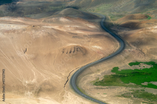 Icelandic landscape aerial photography captured from touristic airplane