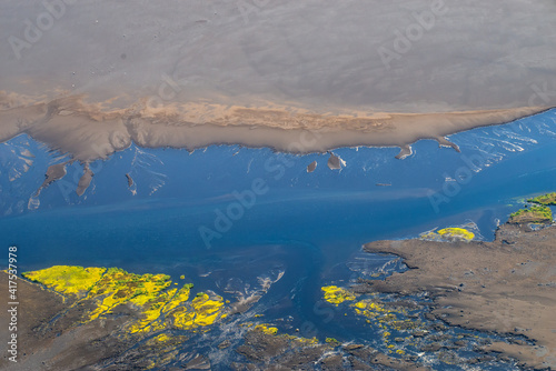 Icelandic landscape aerial photography captured from touristic airplane