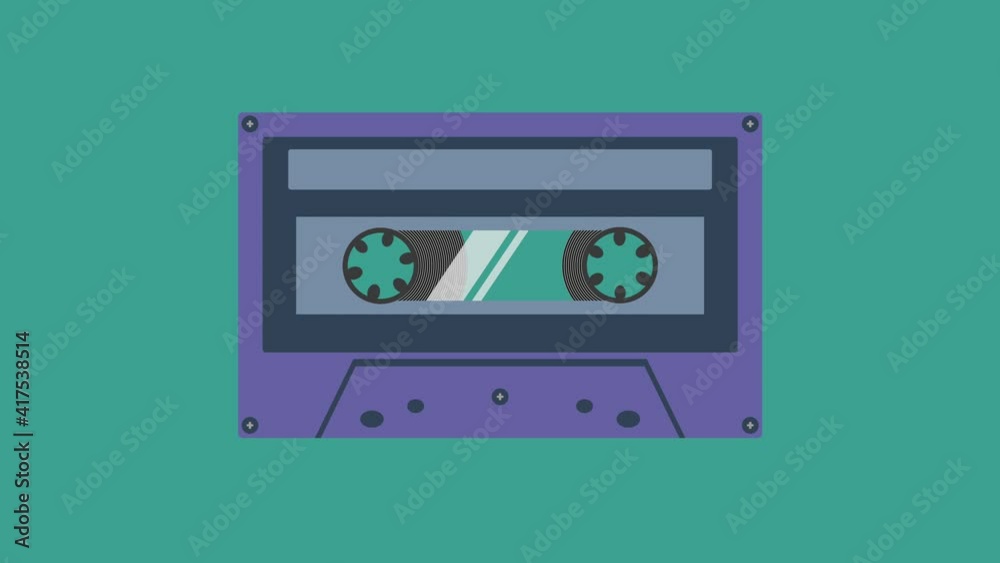 cassette tape animation. simple design illustration. cassette tape animation. simple design illustration.