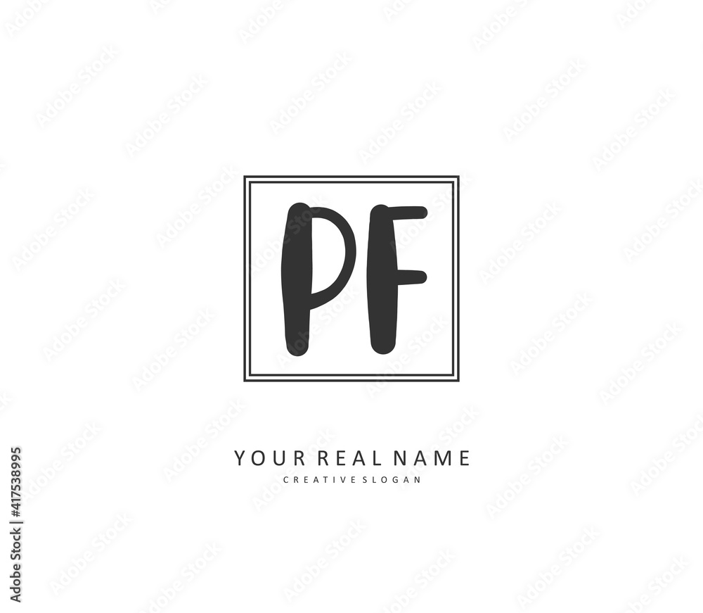 PF Initial letter handwriting and signature logo. A concept handwriting initial logo with template element. PF Initial letter handwriting and signature logo. A concept handwriting initial logo with template element.