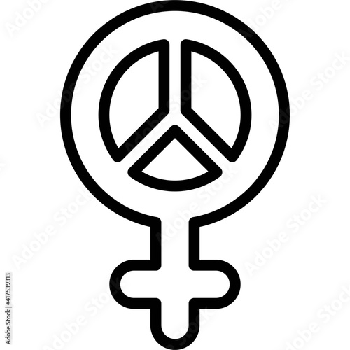 Female with Peace symbol icon, International Women's Day related vector