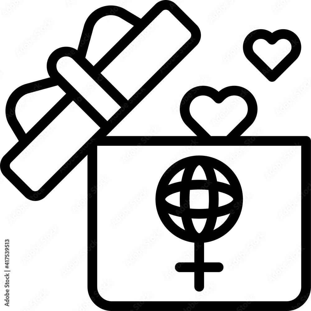 Gift box icon, International Women's Day related vector Gift box icon, International Women's Day related vector