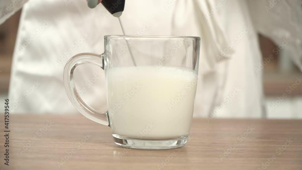 Milk frother for making cappuccino coffee at home Milk frother for making cappuccino coffee at home