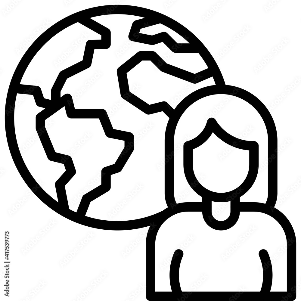 Woman with Globe icon, International Women's Day related vector Woman with Globe icon, International Women's Day related vector