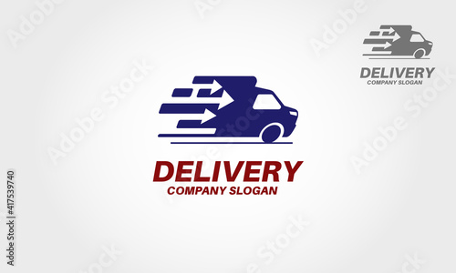 Delivery Vector Logo Illustration. An excellent logo template in high quality and easy to use with editable font.