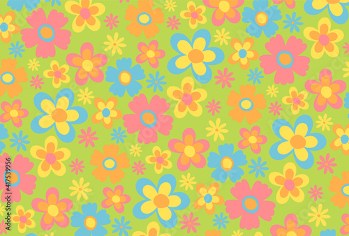 retro seamless pattern with flowers for social media posts, banner, card design, etc.