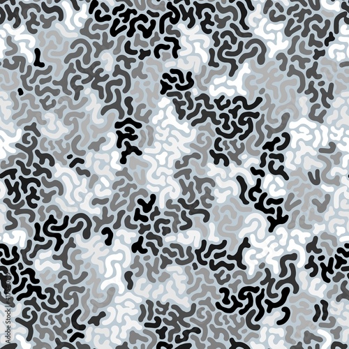 Vector hand drawn monochrome purifier fish skin seamless pattern