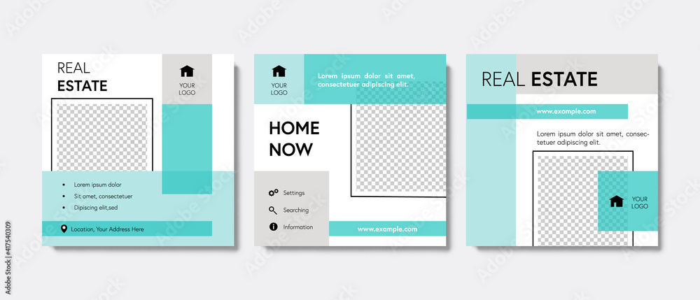 Clean minimalistic social media templates vector, abstract design, blue and green colors, basic elements, abstract graphic for digital marketing, product offer, business layouts, web banner Clean minimalistic social media templates vector, abstract design, blue and green colors, basic elements, abstract graphic for digital marketing, product offer, business layouts, web banner