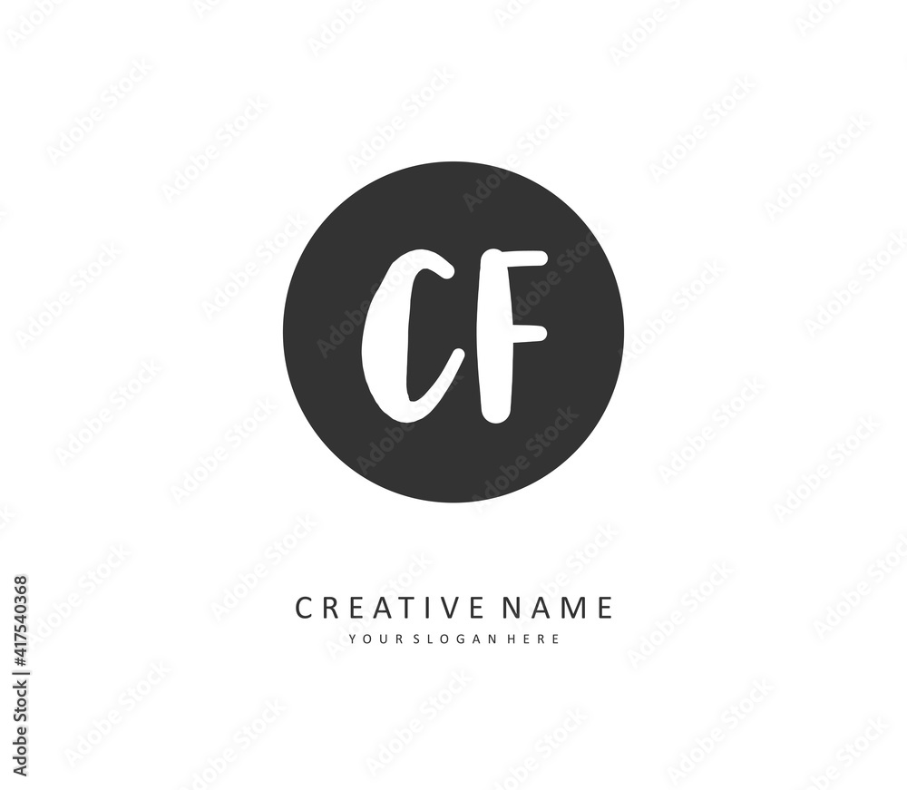 CF Initial letter handwriting and signature logo. A concept handwriting initial logo with template element. CF Initial letter handwriting and signature logo. A concept handwriting initial logo with template element.