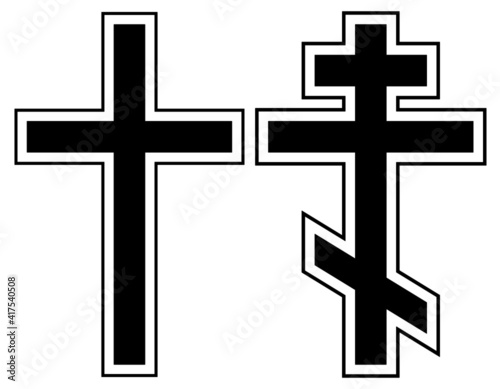 Catholic and Orthodox cross with a white outline.