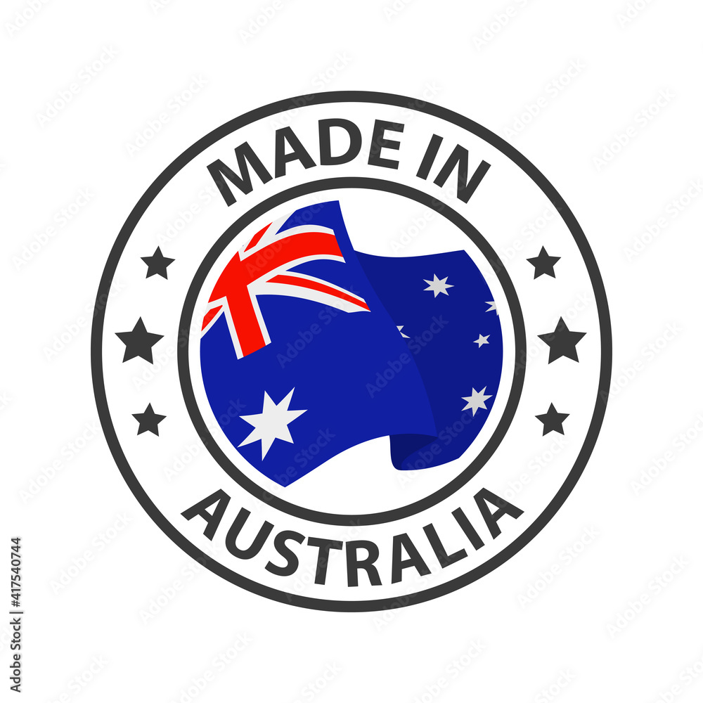 Made in Australia icon. Stamp sticker. Vector illustration Made in Australia icon. Stamp sticker. Vector illustration