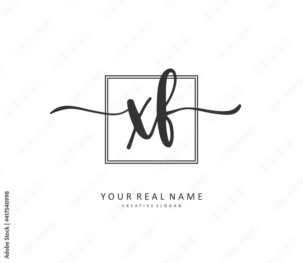 XF Initial letter handwriting and signature logo. A concept handwriting initial logo with template element. XF Initial letter handwriting and signature logo. A concept handwriting initial logo with template element.