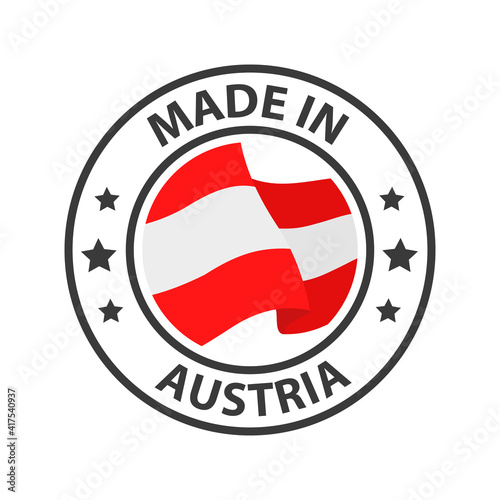 Made in Austria icon. Stamp sticker. Vector illustration