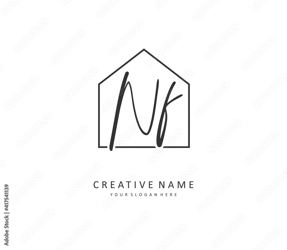 NF Initial letter handwriting and signature logo. A concept handwriting initial logo with template element. NF Initial letter handwriting and signature logo. A concept handwriting initial logo with template element.