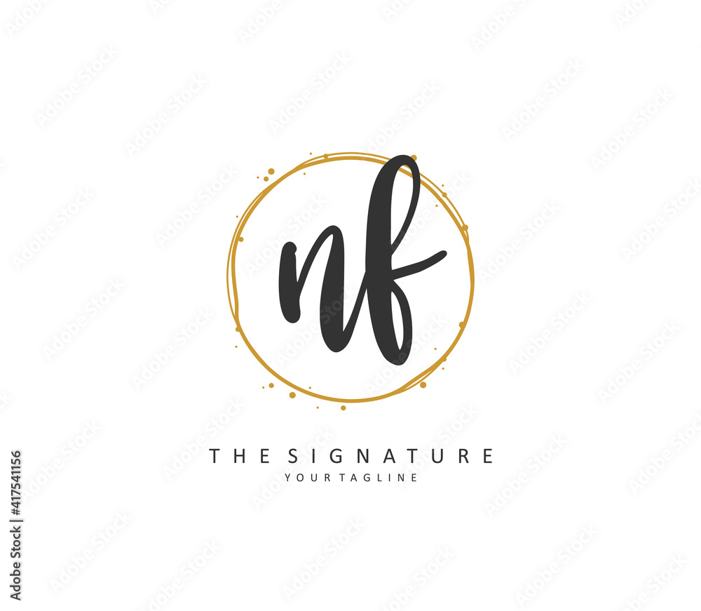 NF Initial letter handwriting and signature logo. A concept handwriting initial logo with template element. NF Initial letter handwriting and signature logo. A concept handwriting initial logo with template element.