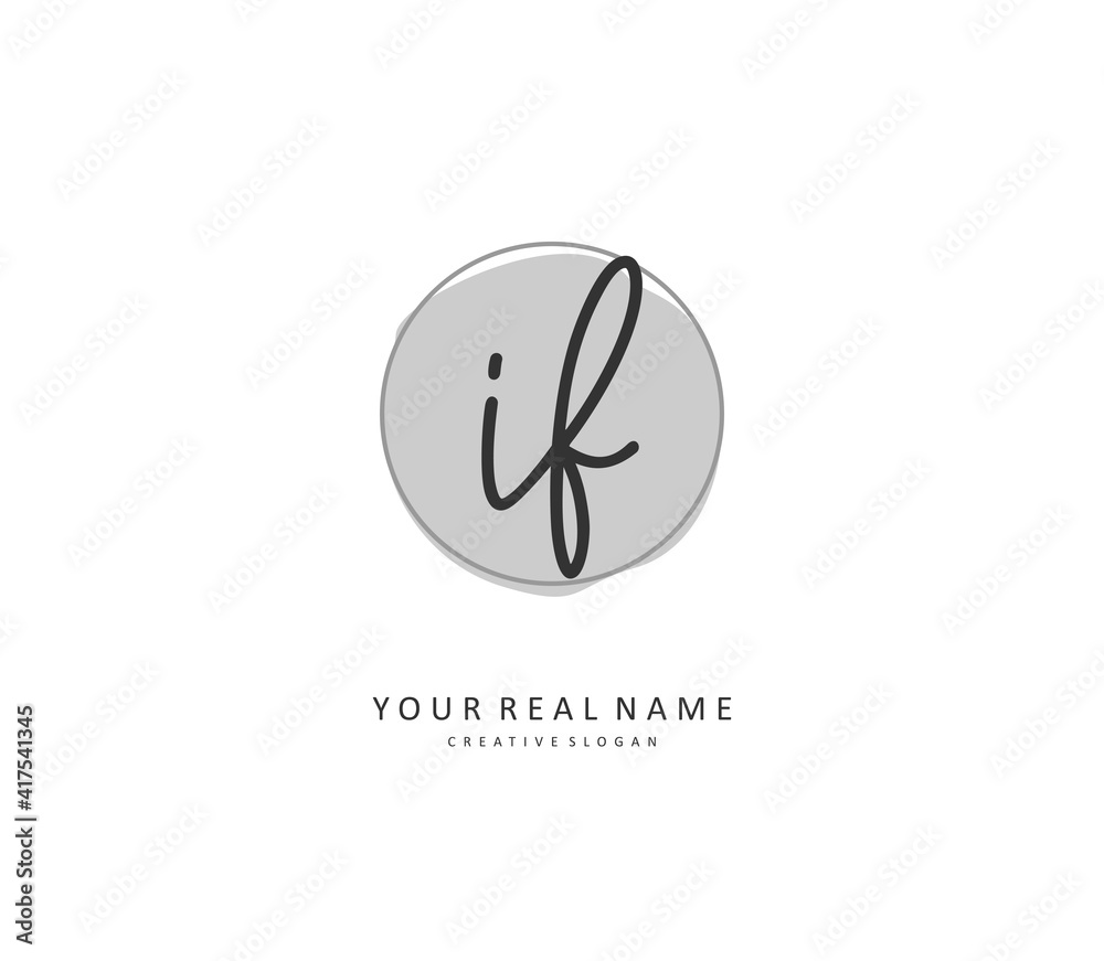 I F Initial letter handwriting and signature logo. A concept handwriting initial logo with template element. I F Initial letter handwriting and signature logo. A concept handwriting initial logo with template element.