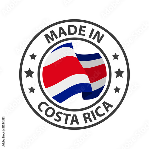 Free Download Made in Costa Rica icon. Stamp sticker. Vector illustration - GFXLoad