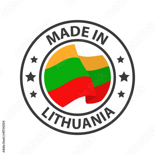 Free Download Made in Lithuania icon. Stamp sticker. Vector illustration - GFXLoad