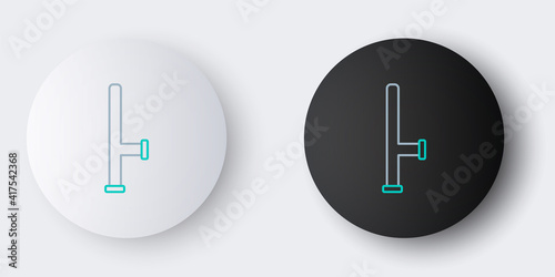 Tablou pe pânză Line Police rubber baton icon isolated on grey background