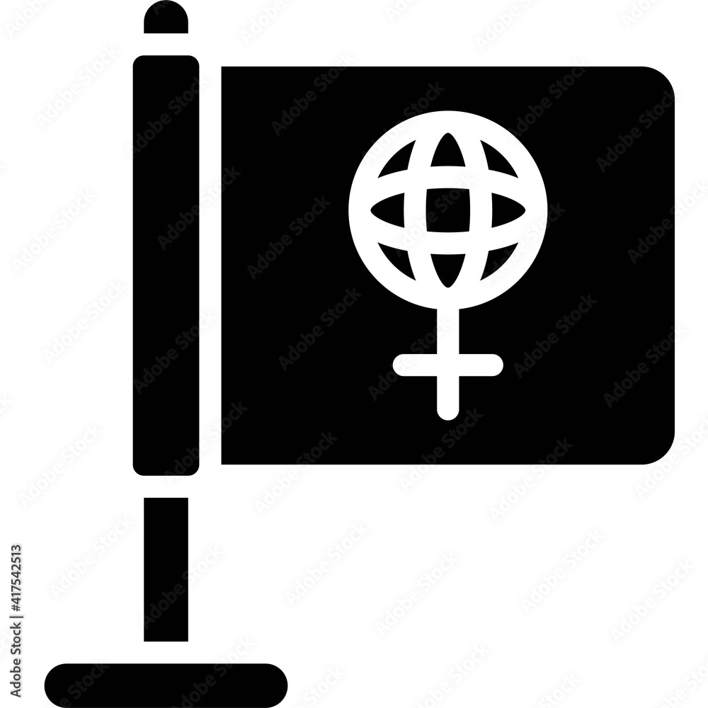 Female symbol Flag icon, International Women's Day related vector Female symbol Flag icon, International Women's Day related vector