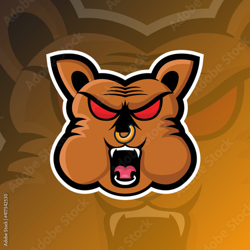angry dog herder Pitbull logo esport gaming Vector
