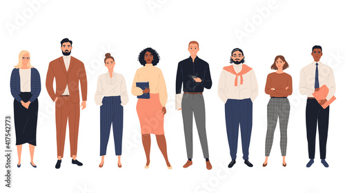 Group of diverse business people standing together.