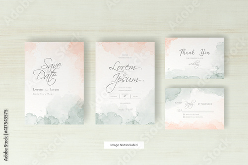 Watercolor wedding invitation template
