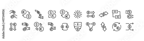 Simple line set of exchange icons.