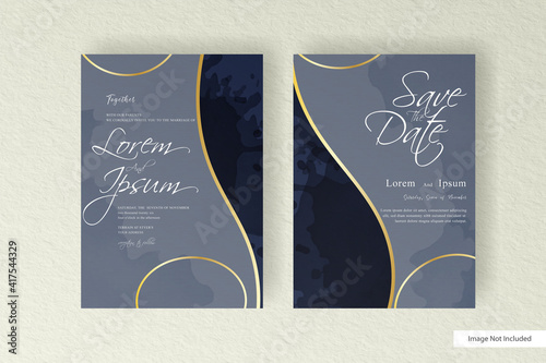 Elegant wedding invitation with watercolor background and splash