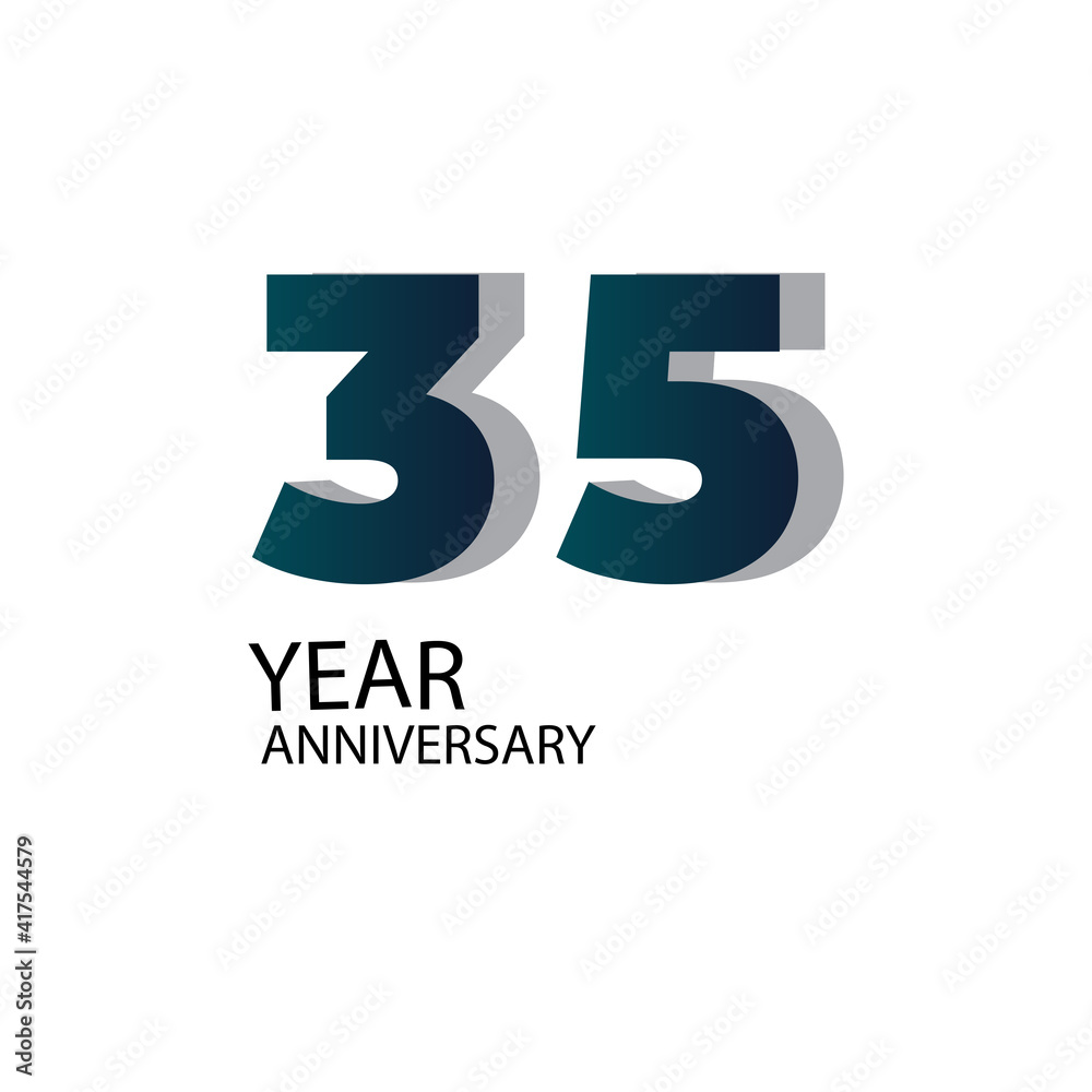 Year Anniversary Vector Template Design Illustration Blue Elegant White Background Year Anniversary Vector Template Design Illustration Blue Elegant White Background