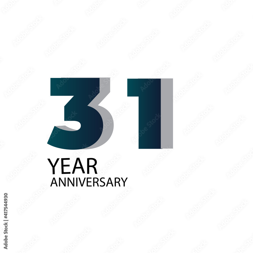 Year Anniversary Vector Template Design Illustration Blue Elegant White Background Year Anniversary Vector Template Design Illustration Blue Elegant White Background