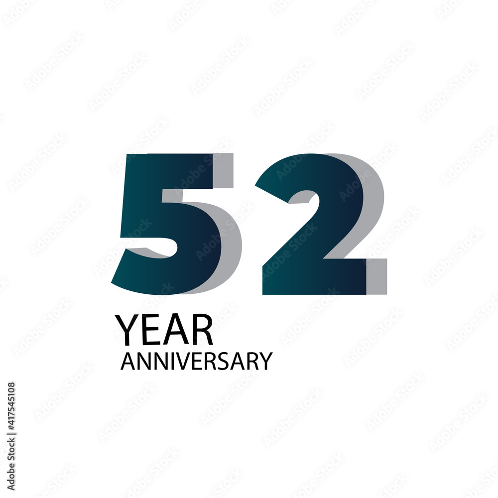 Year Anniversary Vector Template Design Illustration Blue Elegant White Background