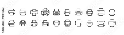 Stroke vector printer line icons