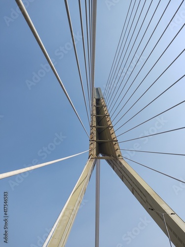 cable bridge over sky