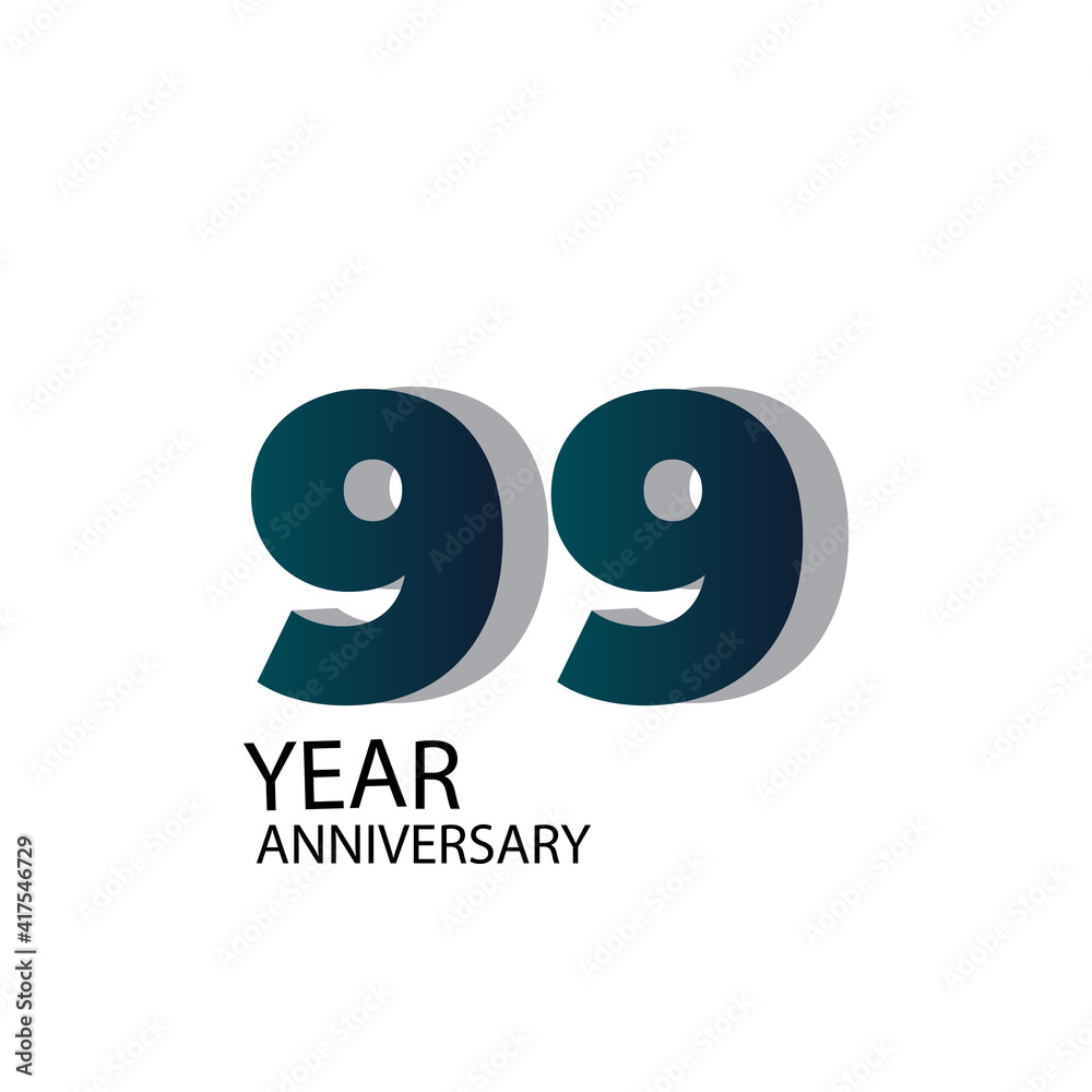 Year Anniversary Vector Template Design Illustration Blue Elegant White Background Year Anniversary Vector Template Design Illustration Blue Elegant White Background