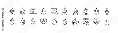 Premium pack of fire line icons.
