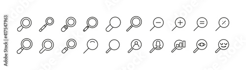 Simple line set of search icons.