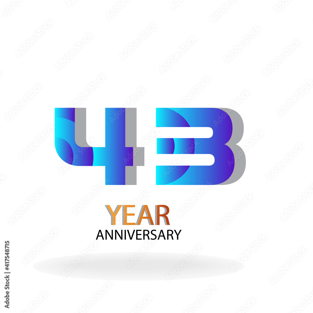 Year Anniversary Vector Template Design Illustration Blue Elegant White Background Year Anniversary Vector Template Design Illustration Blue Elegant White Background