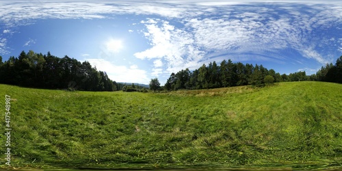 Fototapeta Naklejka Na Ścianę i Meble -  Countryside Meadow in the Summer HDRI Panorama