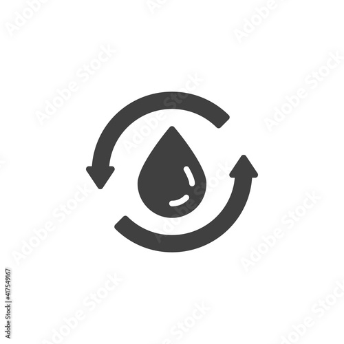Water drop - renewable vector icon. filled flat sign for mobile concept and web design. Recycle water glyph icon. Symbol, logo illustration. Vector graphics
