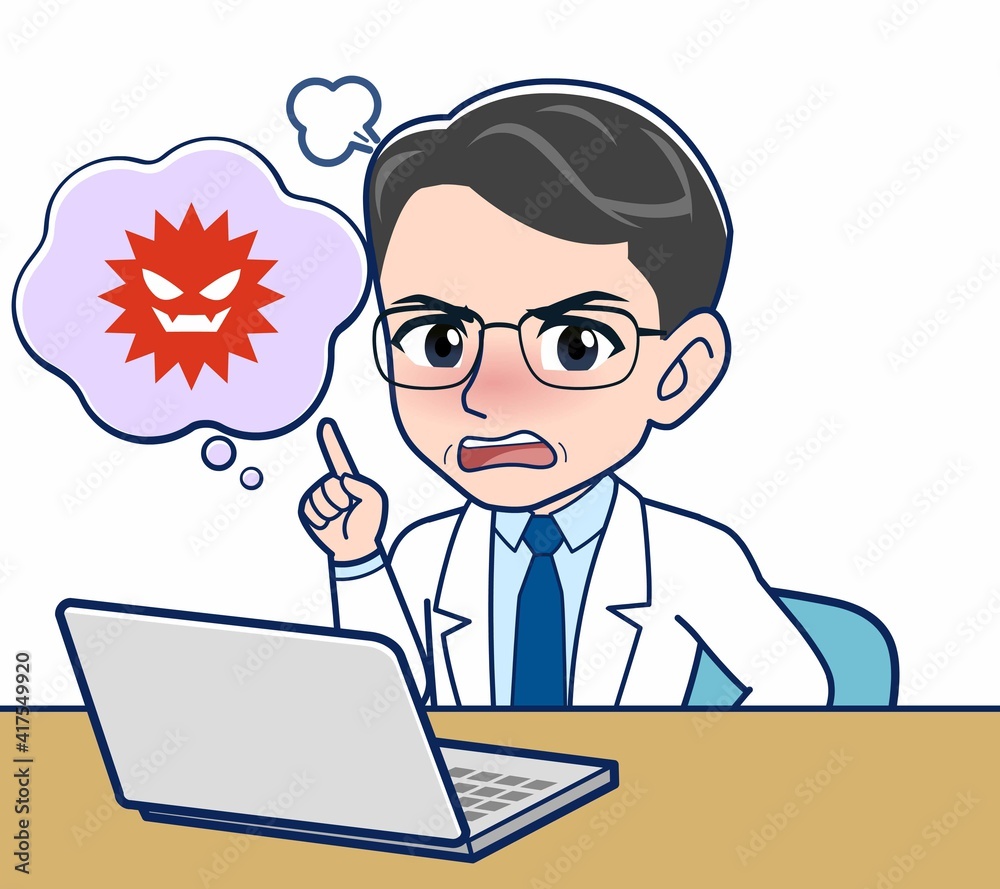 白衣を着た研究員の男性 白衣を着た研究員の男性